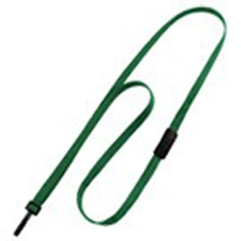 BRADY PEOPLE ID, LANYARD STANDARD, GREEN, FLAT WOVEN BREAK-AWAY LANTARD WITH PLASTIC SLIDER HOOK, PACKS OF 100 WITH MOQ OF 1 PACK
